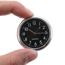 1X Black Luminous Pocket Mini Quartz Analog Watch Stick-On Clock Car Accessories