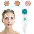 Waterproof 2 in 1 Silicone Electric Facial Cleanser Face Pore Cleansing Brush