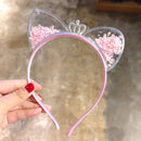 Shining Cartoon Hair Band Crown Transparent Hair Accessories Cat Ear Head Band
