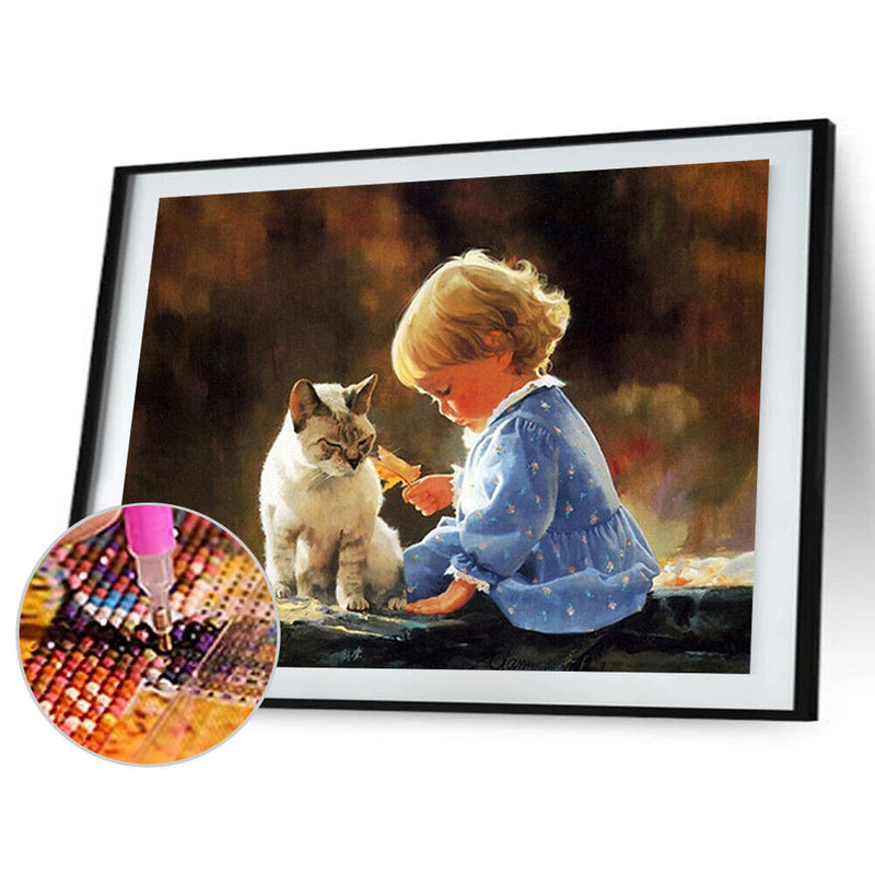 5D DIY Diamond Painting Happy Childhood Hour Cross Stitch Embroidery Mosaic