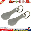 2pcs Metal Keychain Shopping Cart Tokens Accessories Key Ring Hook (A) Newly