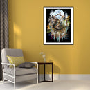 5D DIY Full Round Drill Diamond Paint Wolf Wind Chime Mosaic Rhinestone Drawing