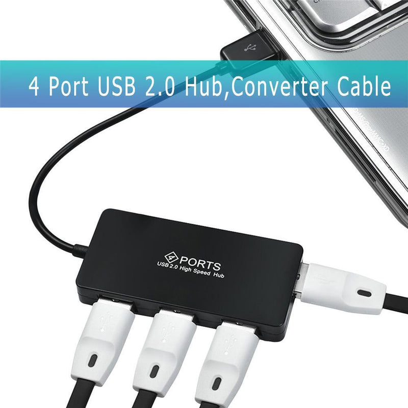 4 Port USB 2.0 Hub Splitter Adapter Converter Cable for PC Laptops Notebook