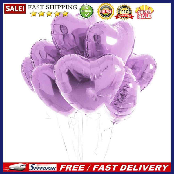 10pcs Heart Foil Balloons Helium Balloons Birthday Wedding Party Decoration
