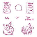 Snail Mushroom Envelope Transparent Silicone Seal Stamp for Album DIY (B) Newly