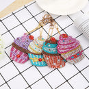 4pcs DIY Full Drill Special Shaped Diamond Painting Women Bag Cupcake Keychain