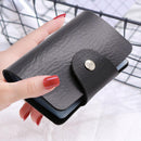 Solid Color 12 Slots Card Holder Wallet Women Men Business Cards Bags (5)