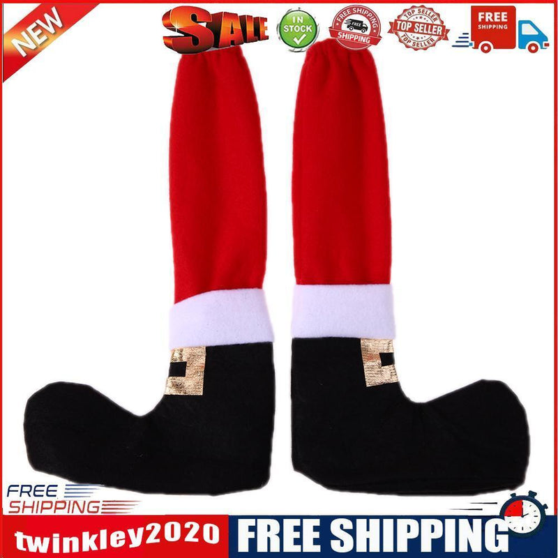 2pcs Christmas Chair Leg Chair Foot Covers Party Christmas Table Decor