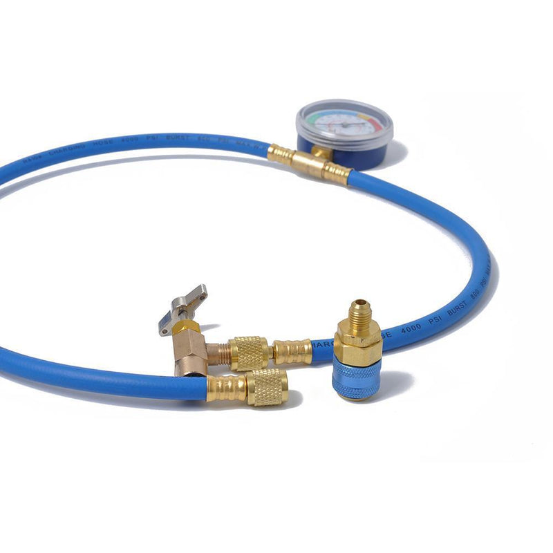 Asipropic Car AC Air Conditioning Coolant R134 A Recharge Hose w/pressure gauge