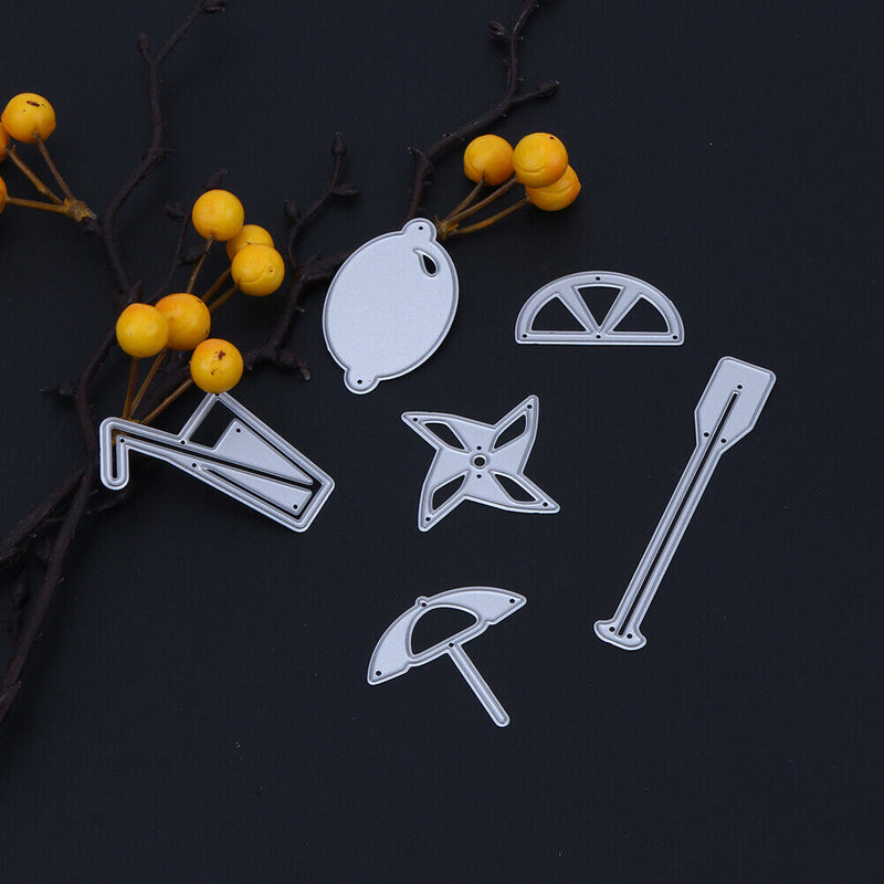 snowvirtuos 6pcs DIY Cute Objects Cutting The Metal Stencils for Scrapbook E