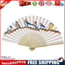 Paint By Number Kit DIY Bird on Branch Folding Fan Hand Painted Oil Picture