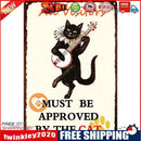 Playing Guitar Cat Retro Metal Plate Tin Sign Plaque Poster for Bar Club