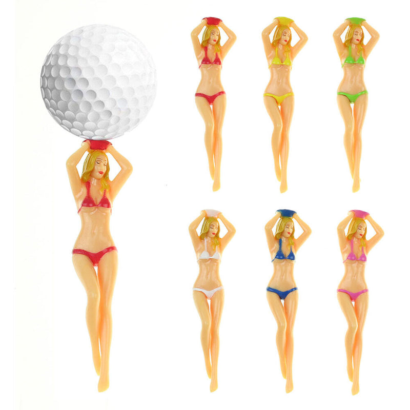 6pcs Golf Tees Sexy Bikini Tees Women Plastic Outdoor Training Golf Ball Holder