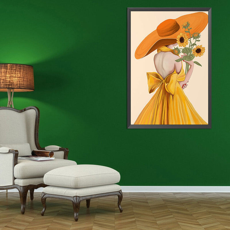 Sunflower Girl Full Cross Stitch 11CT Printed Embroidery Craft Kits Home Decor