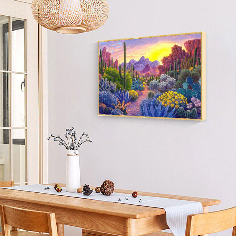 5D DIY Diamond Painting Cactus Full Round Home Decor Rhinestone Wall Drawing