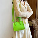 Felt Shoulder Message Bag Pure Mini Purse Crossbody Tote Handbag (Green)