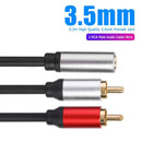 3.5mm Female to 2RCA Male Jack Stereo AUX Audio Cable Y Adapter Cord for Phone