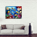 Painting By Numbers Kit DIY Ocean Fish Hand Painted Canvas Oil Art Picture