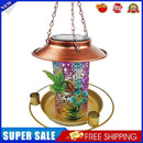 Metal Bird Feeders Outdoor Hanging Solar Lawn Lantern Light Garden Decor