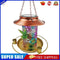 Metal Bird Feeders Outdoor Hanging Solar Lawn Lantern Light Garden Decor