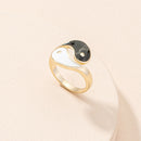 Hip-hop Style Metal Yin Yang Open Ring Women Men Adjustable Tai Chi Rings Newly