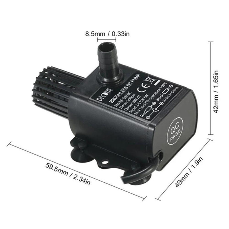 3pcs Fountain Aquarium DC 12V Brushless Pump Pond Submersible Water Pump