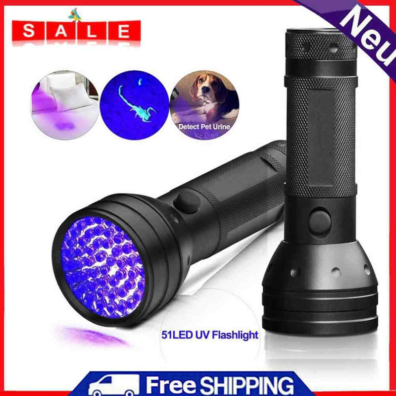 Portable Aluminum Ultraviolet Flashlight 395-400nm Handlamp with Rope