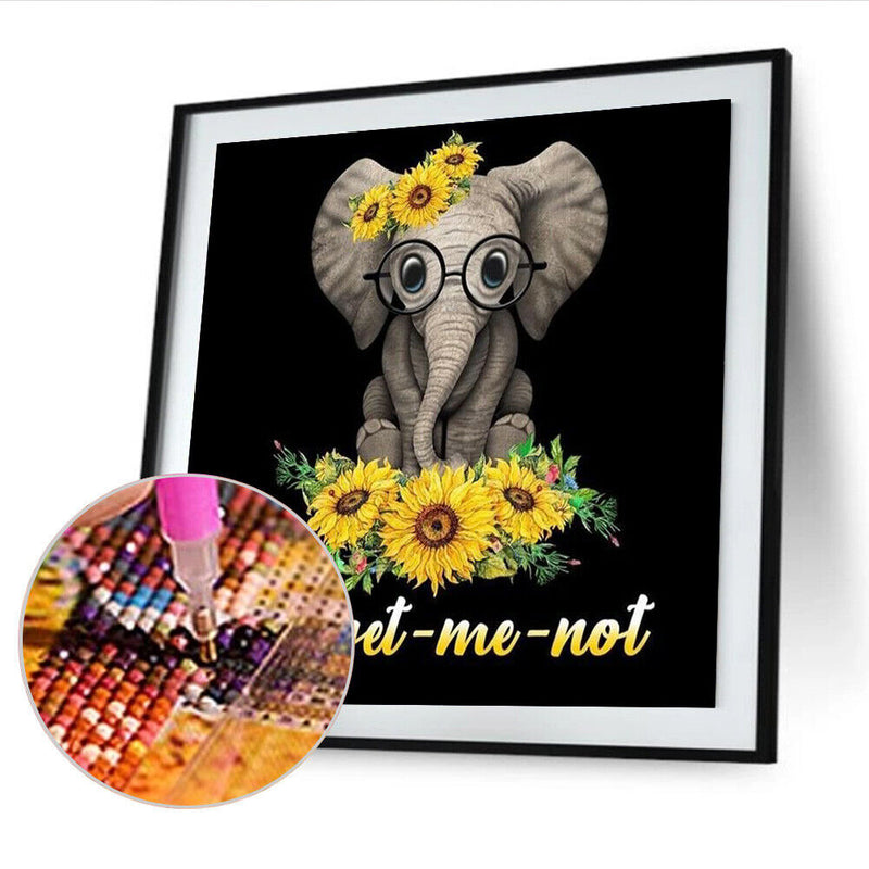 5D DIY Full Round Drill Diamond Painting Mosaic Cartoon Elephant Pattern