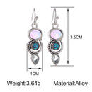 Water Drop Earrings Women Moonstone Dangle Ear Hook Jewelry Gift (Bright)