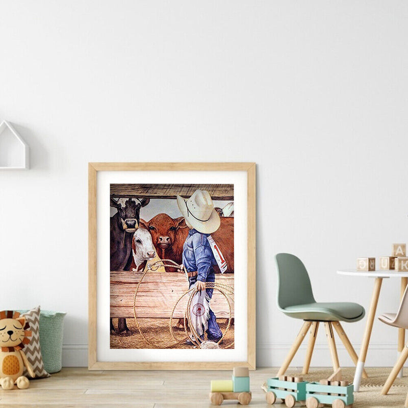 5D Diamond Painting Cowboy Full Round Diamond Rhinestone Set