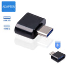 5x Type-C OTG Connector USB C Male to USB 2.0 Female Converter (Black)