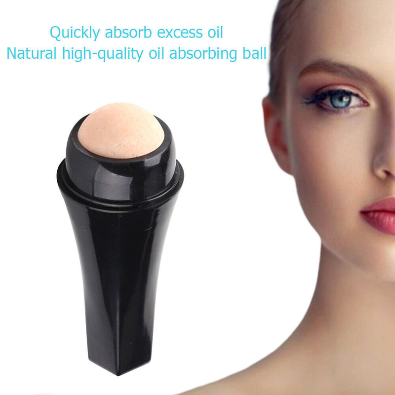 Volcanic Stone Face Oil Absorbing Roller T-Zone Oil Removing Ball (Black)