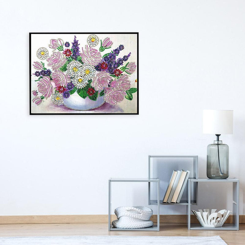 5D DIY Special Shaped Diamond Painting Flower Cross Stitch Mosaic Craft Kit