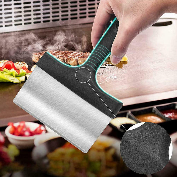 Spatula Cleaning Barbecue Grill Barbecue Net BBQ Cleaning Tool Teppanyaki I5E1