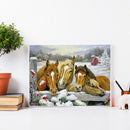 5D Rhinestone Pictures DIY Fence Horse Full Round Drill Art Diamond Painting Kit