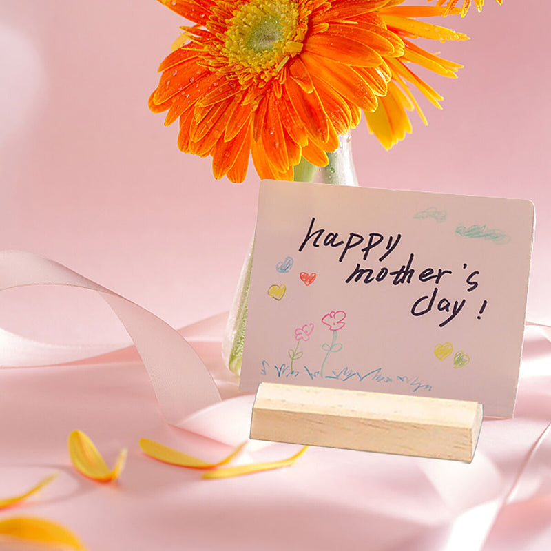 Wood Stands - Place Card Holder 12 Pack Wood Base Menu Table Number Stands