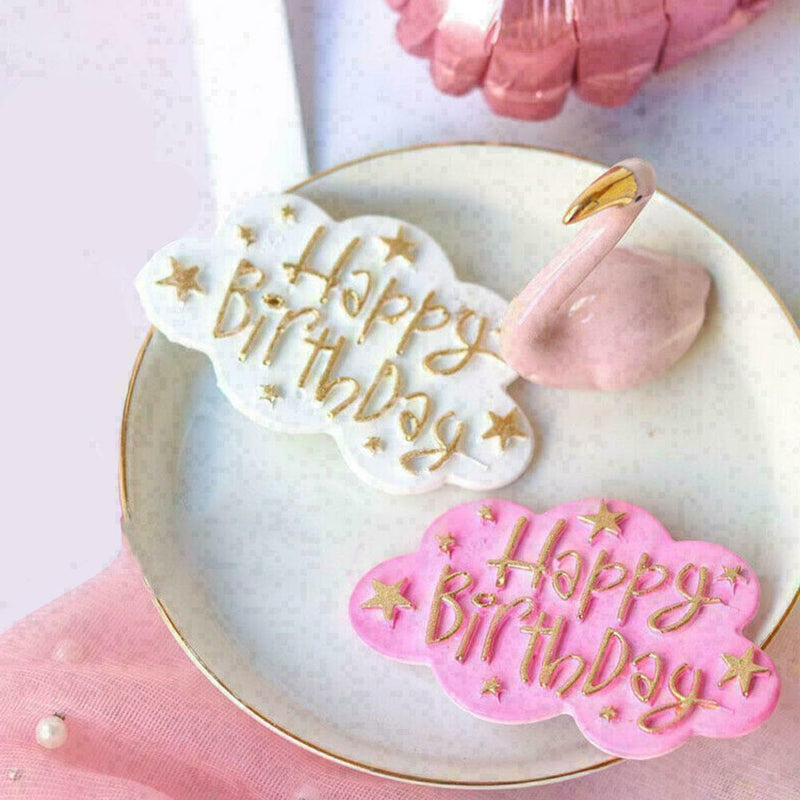 Happy Birthday Cloud Silicone Mold Fondant Cake Chocolate Mould Baking Deco O7H8
