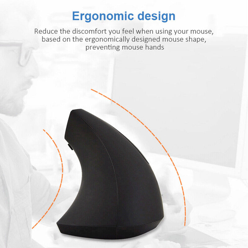 2.4GHz Wireless 3 Gears 1600 DPI Rechargeable LED Ergonomics Vertical Mouse
