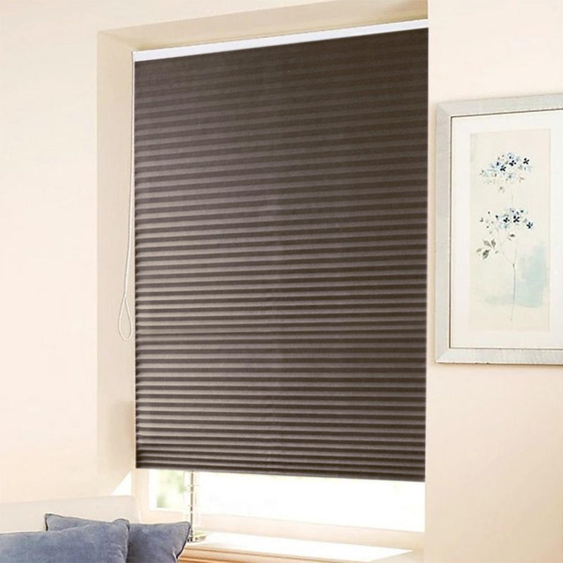 Self-Adhesive Window Curtain Balcony Kitchen Half Blackout Pleated Blinds Cof