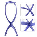 Plastic Folding Stable Durable Wig Hair Cap Display Holder Stand Tool Blue