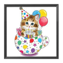 Cartoon Kitten Stamped Cross Stitch Kits DIY Pre-Printed Fabric Embroidery 11CT