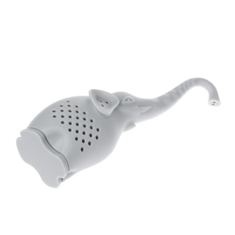 Silicone Elephant Shape Mug Cup Loose Leaf Herb Filter Tea Infuser (Gray) Newly