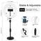 Vlogging 3 Color Temperature Video Light Kits Desktop Stand LED Ring Light