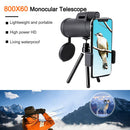 #A Portable 800X60 Zoom HD Monocular BAK4 Roof Prism Telescope for Camping Trave