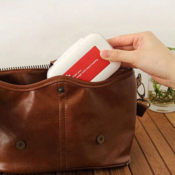 Portabe Multilayer 8 Compartment Pill Box Moistureproof Pill Holder Red