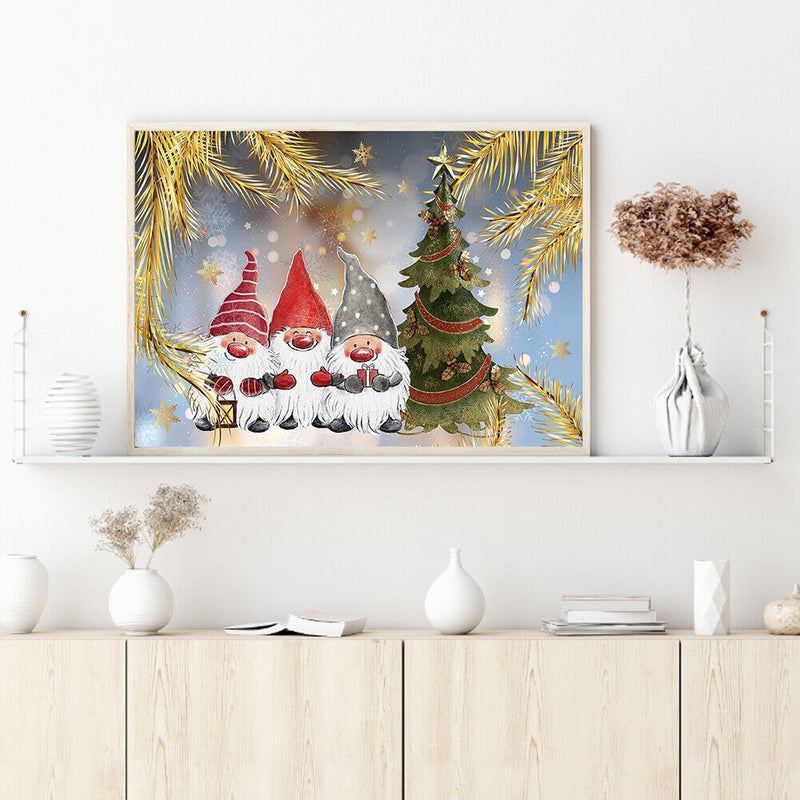 Christmas Gnome Oil Paint By Number Kits Canvas Drawing DIY Home Decoration