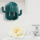 Cactus Wall Mounted Toothbrush Holder Toothpaste Storage Rack (Dark Green) Newly
