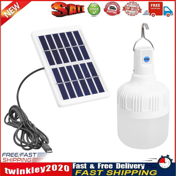 13W LED Solar Light 3 Modes Emergency Lamp Bulb for Outdoor Camping Tent Newly
