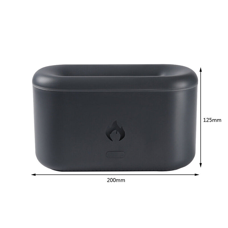Essential Oil Diffuser Flame Humidifier Home Office Aromatherapy (Black)