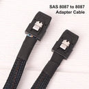 50cm SAS SFF 8087 to SFF 8087 Server Hard Disk Data Cable Converter Adapter Cord